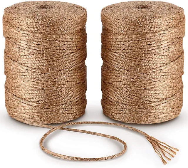 Absofine Natural Jute String - 200m Jute Cord for Crafts, Garden & DIY