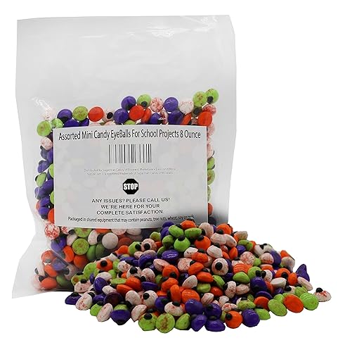 Miniatura 2 de Bolsa de media libra, surtido de mini bolas de caramelo sangrientas para proyectos escolares, 8 onzas, ojos de caramelo duros comestibles para