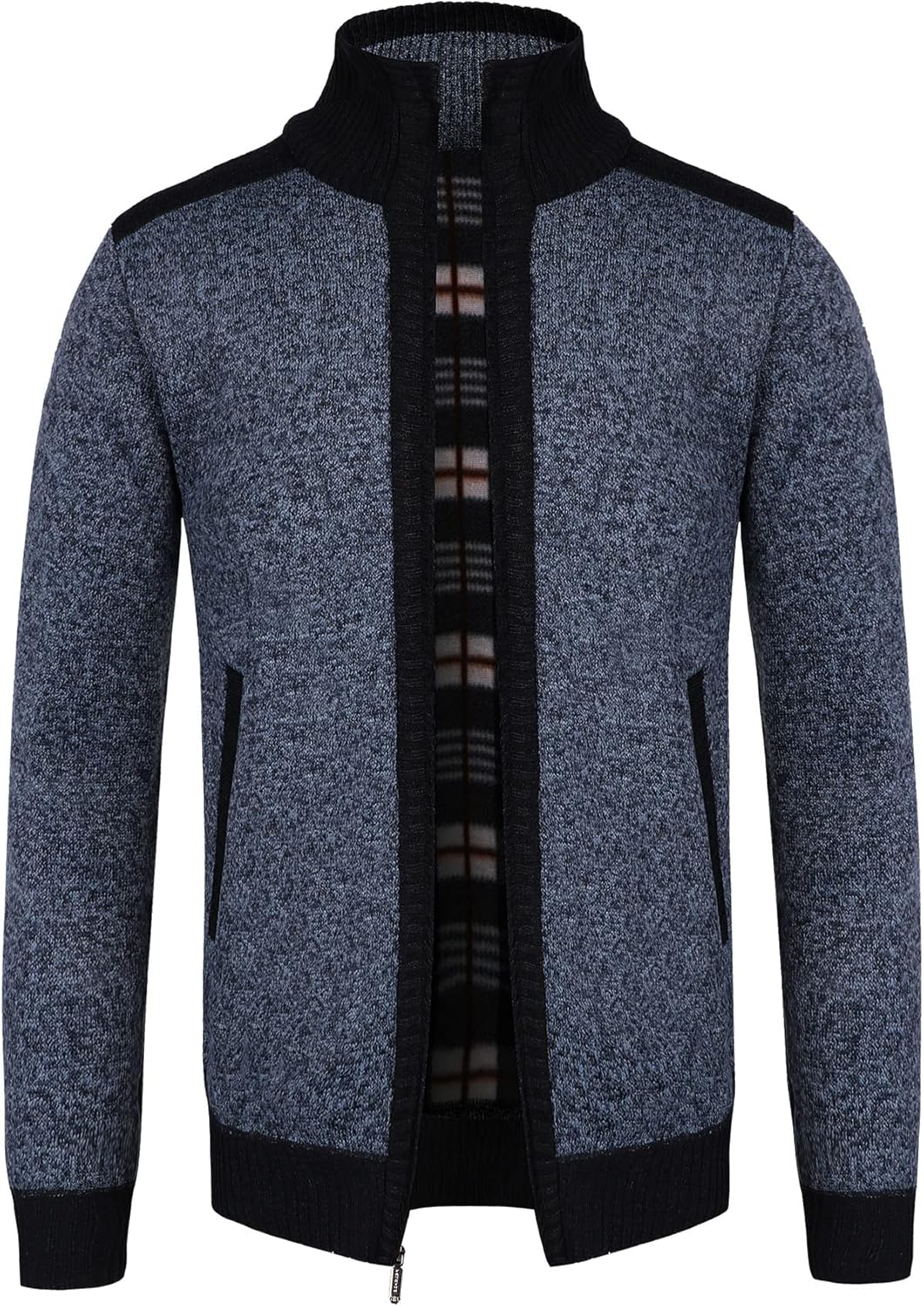 Pull Homme à Fermeture 1/4 Zip - Col Montant Doublé Polaire - Chaud Pour L'hiver - Matière Douce Acrylique/viscose/polyester