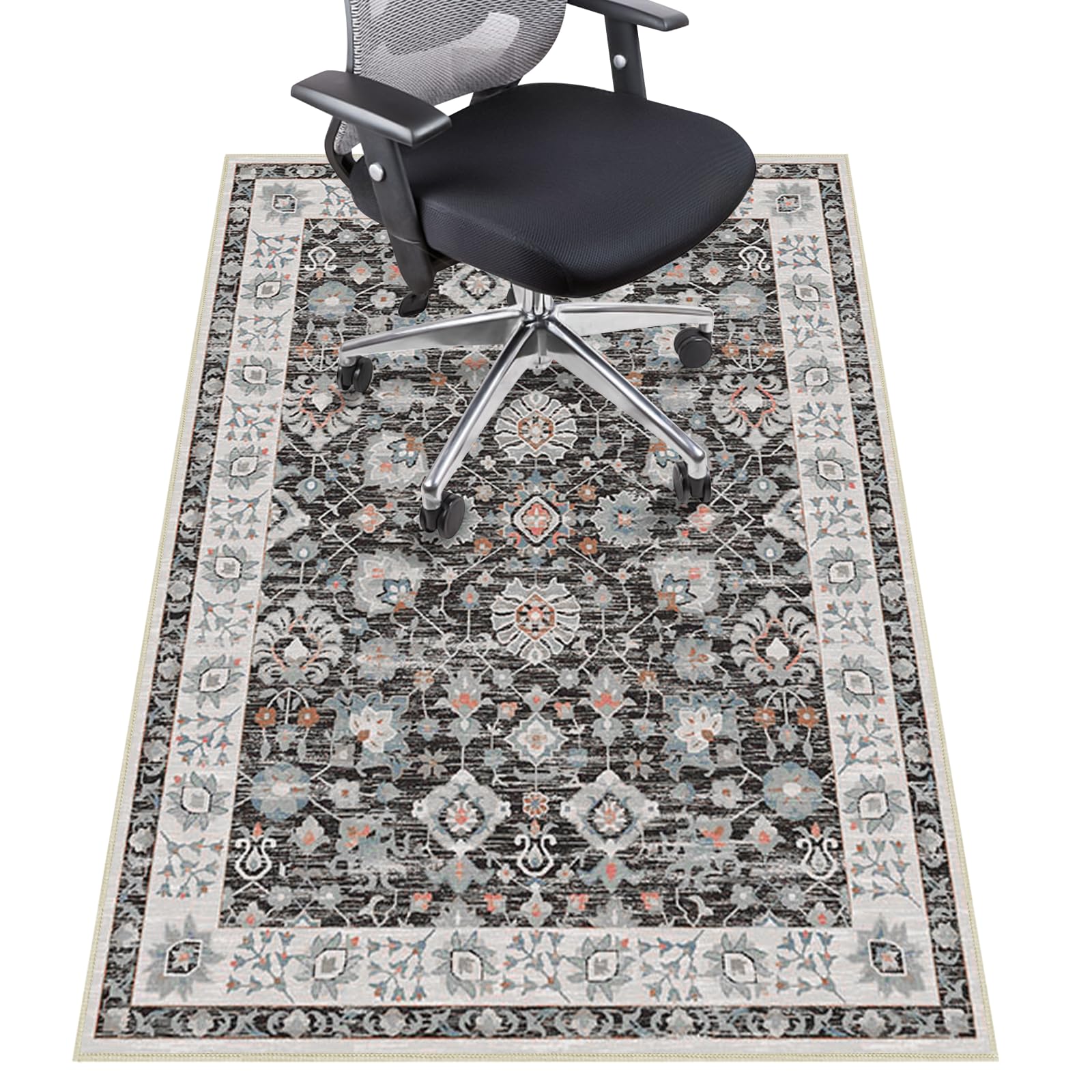 Azadx Chair Mat for Hardwood Floor 35" x 55" Desk Chair Mat for Hard Floors Non-Slip Under Desk Rug Protector for Rolling Chair Computer Chair Mats Low Pile Carpet Floor Protector,Blackish Green