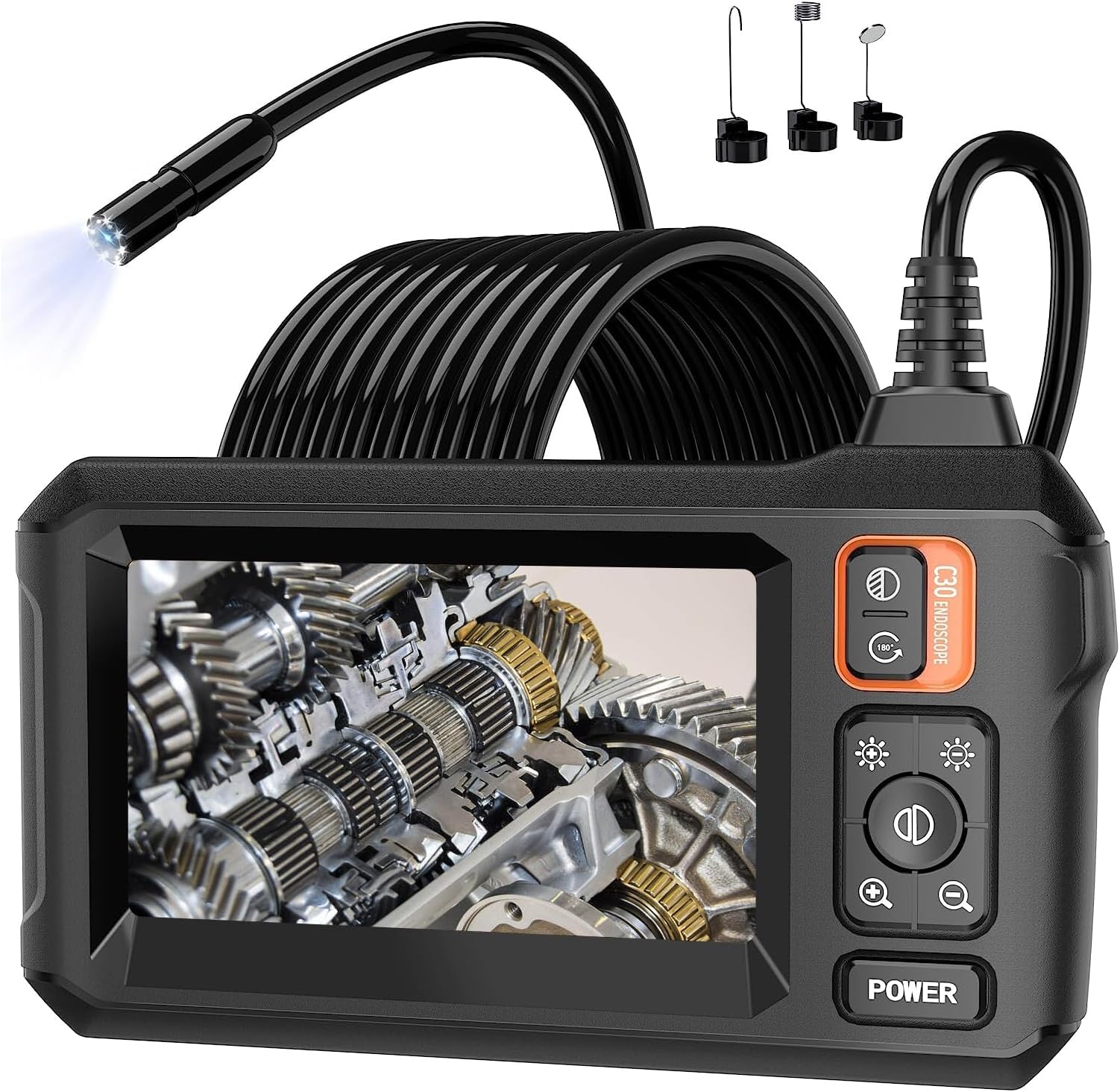 Exrp Borescope Endoscope with Light - IP67 Waterproof, 1080P HD Inspection, 16.5ft Flexible Camera for Men