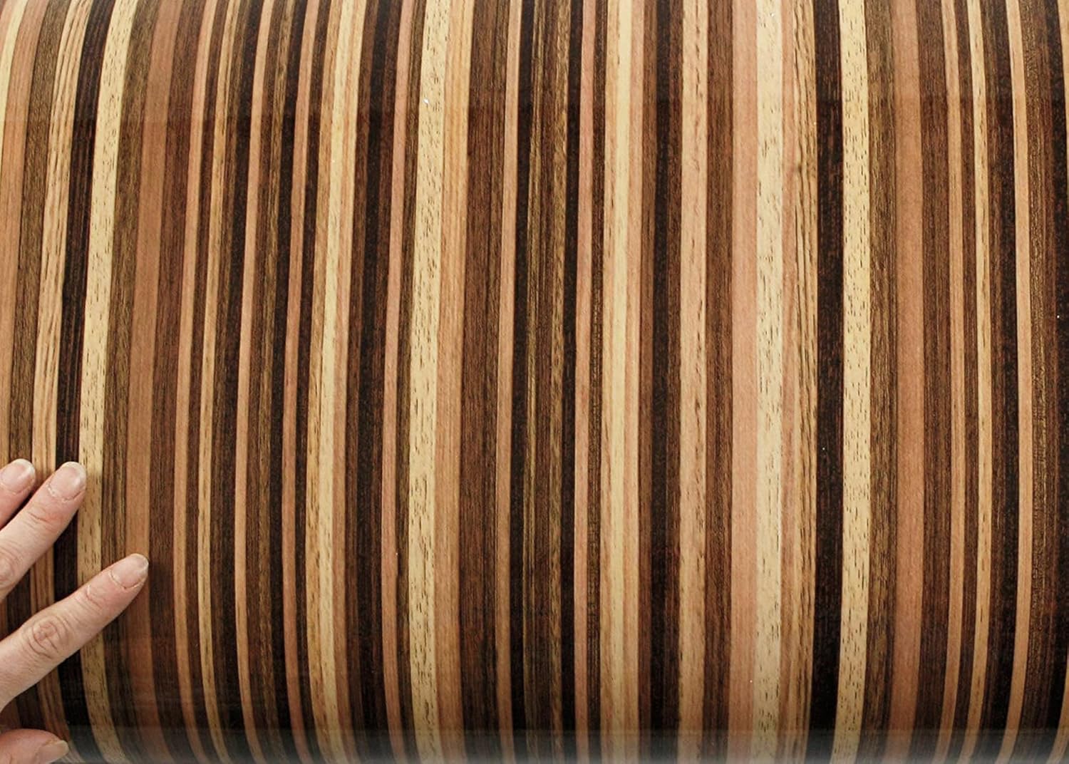 ROSEROSA Peel and Stick Glossy Stripe Faux Wood Architectural Film Self-Adhesive Wallpaper Door Wrap Counter Top Border Mirror Molding Trim EH146