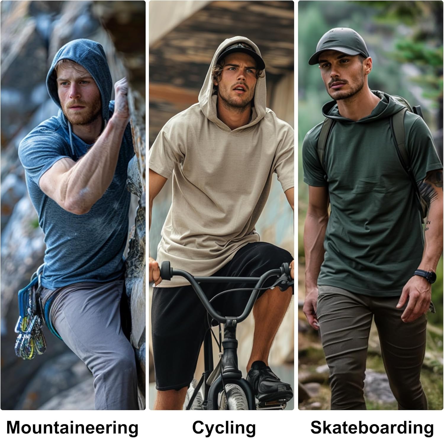 AIMPACT Men's Sun Protection Shirts UV SPF UPF 50+ Long Short Sleeve Hoodie Rash Guard Fishing Swimming Shirt Lightweight - Image 7