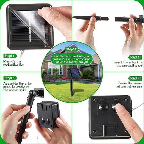 Miniatura 8 de Meonum Tira de luces solares de Navidad para exteriores, 33 pies, 100 luces LED, 8 modos, luces solares de tubo impermeables alimentadas por energía