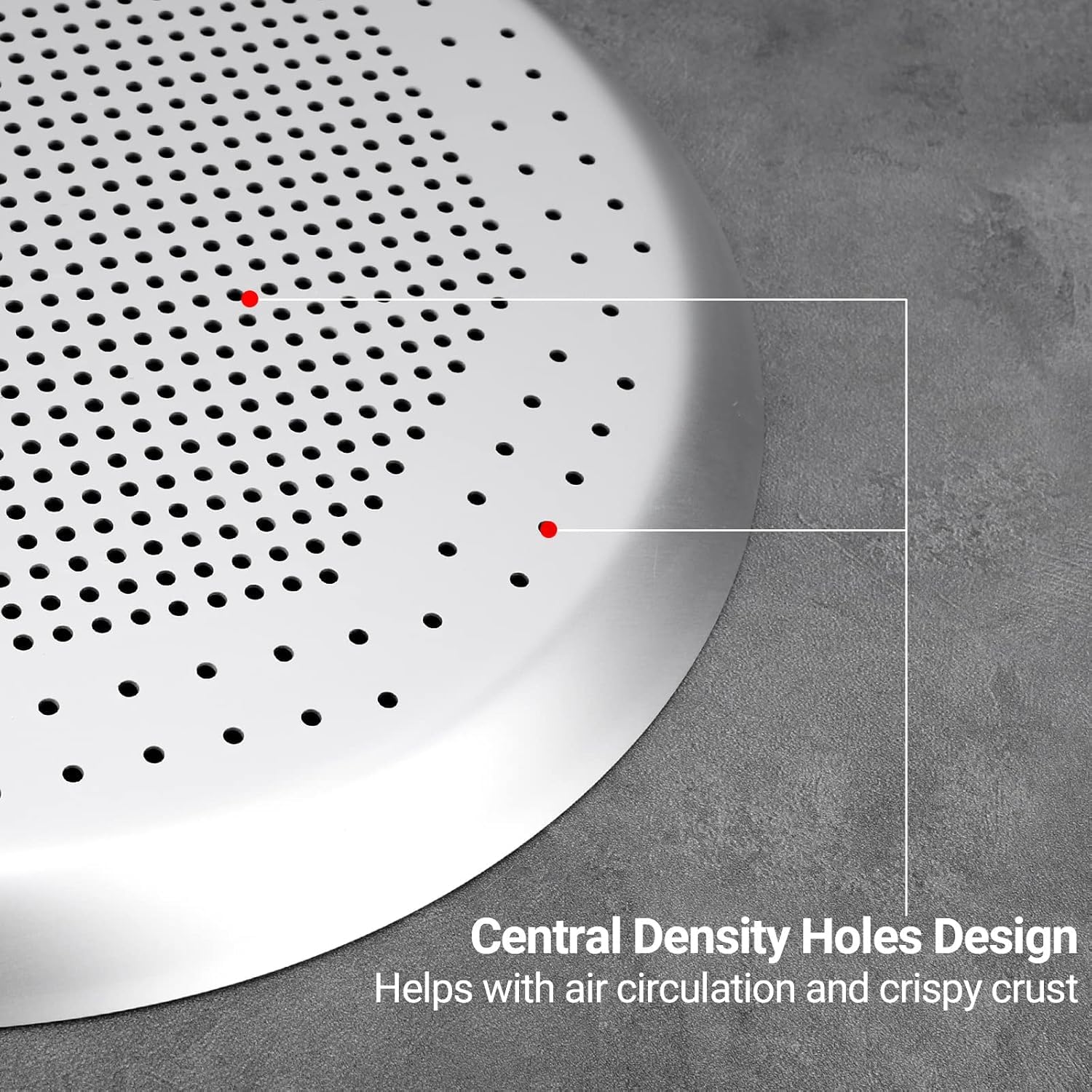 NILKANTH® 12-Inch Pizza Baking Pan | Heavy-Duty Aluminum Alloy Round Pizza Tray with Vented Holes for Even Crisping | Nonstick, Pizza Crisper Plate for Oven Baking (Silver) 1
