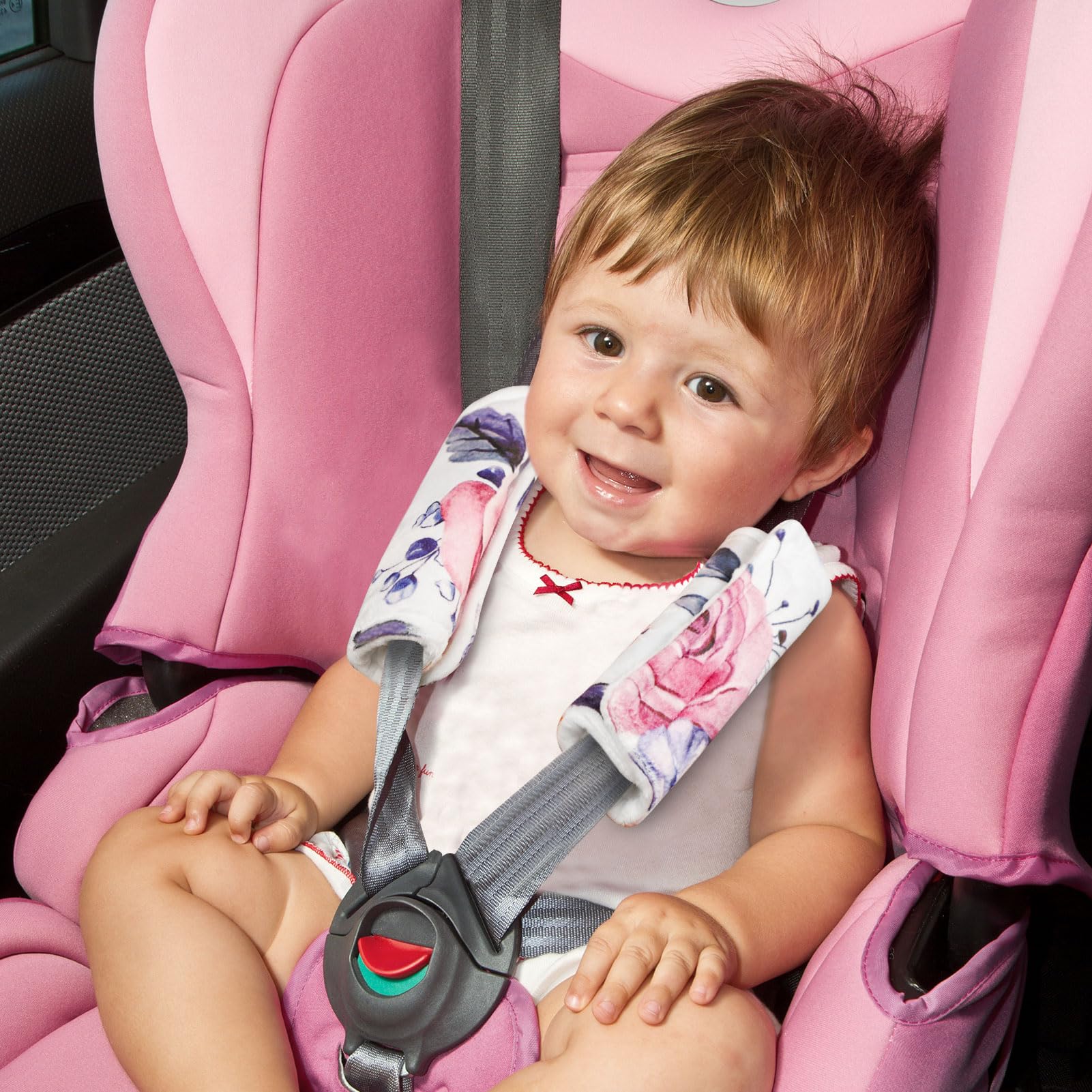 Pea Pod Paquete de 2 correas de asiento de coche para bebé, correas de asiento de coche, almohadillas de hombro para cinturón de seguridad para asientos de coche, cochecito, cochecito