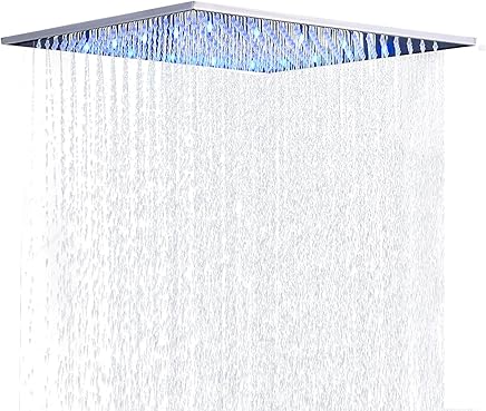 Suguword 30 X 30 Cm Luxury Led Recessed Shower Head Rain Shower
