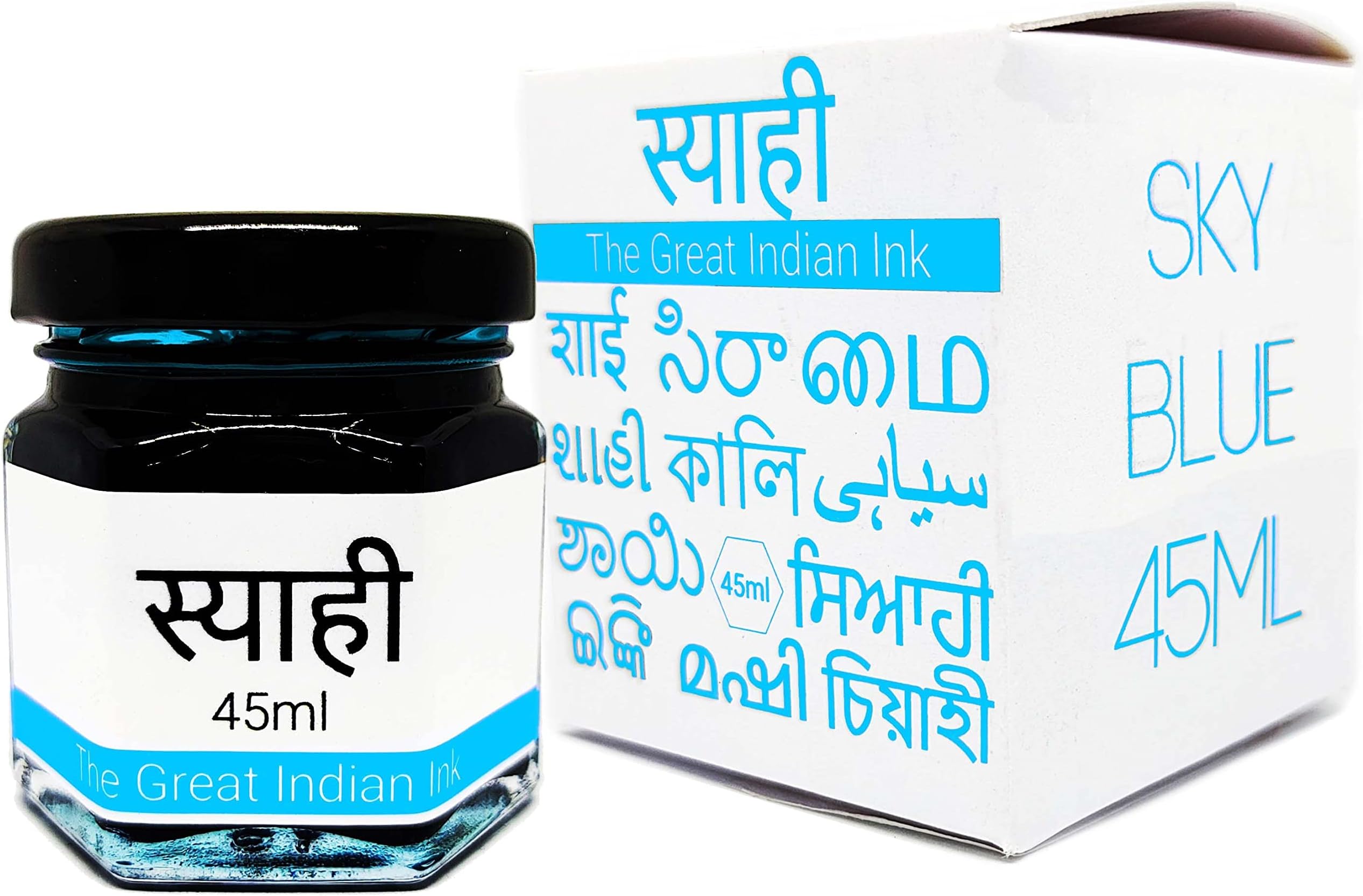 Syahi - The Great Indian Ink (Sky Blue) Fountain Pen, Calligraphy, Drawing, Doodle
