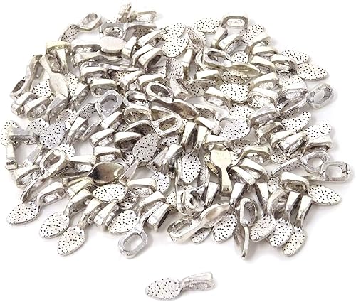 Miniatura 3 de Honbay Cuchara de plata antigua de 0.59 x 0.197 pulgadas (0.591 x 0.197 in), pegamento ovalado para joyas, para colocar colgantes de azulejos de