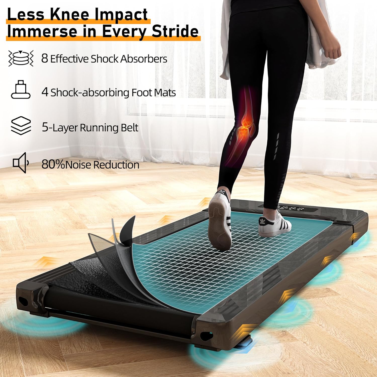 Walking Pad - Under Desk Treadmill for Home/Office, Portable with Remote Control LED Display - Ideal for Fitness Enthusiasts