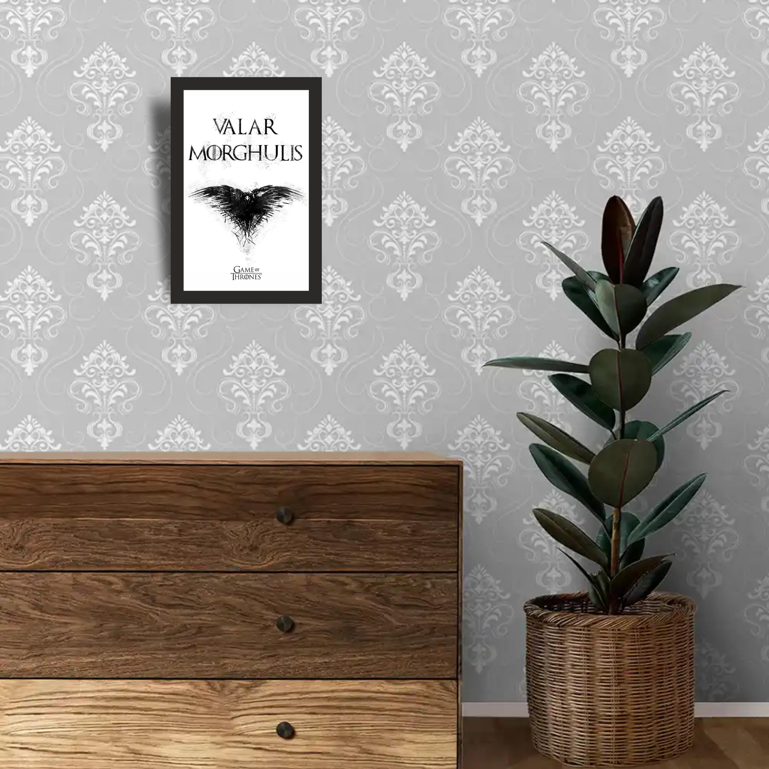 Valar Morghulis Minimal Wall Art Photo Frame A4 Black