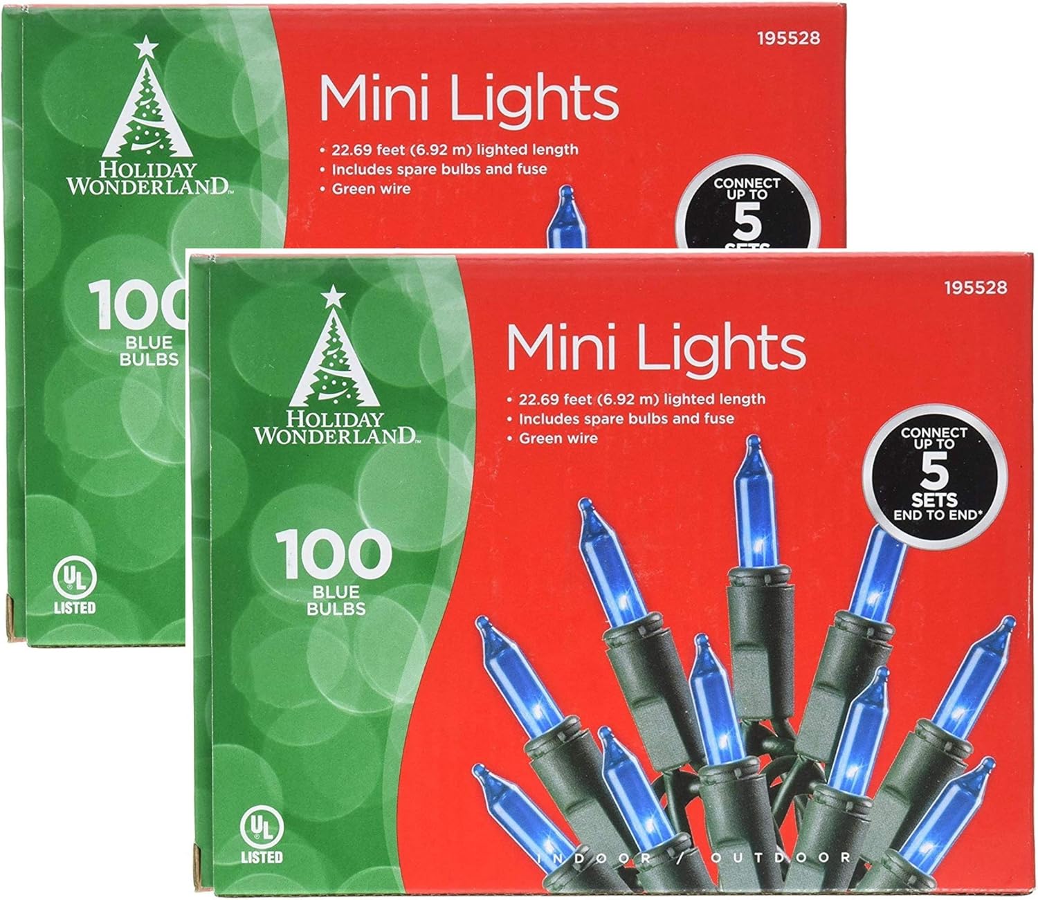 2Pack Holiday Wonderland 100Count Blue Color Christmas