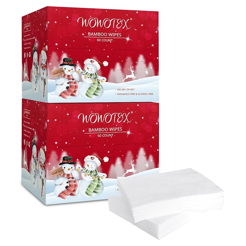 Toalhas Descartáveis para o Rosto WOWOTEX FaceTowel-Xmas BW-2, 120 unidades