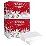 Christmas Style WOWOTEX Disposable Face Towel Biodegradable Large Dry Face Wipes 120 Count/2 Box Extra Thick Soft Clean Facial Towels for Sensitive Skin, Facial Cleansing, Nursing, 1012