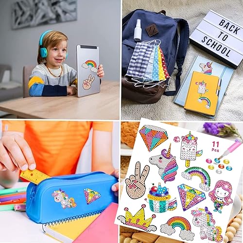 Miniatura 8 de Fadgesy Kits de calcomanías de pintura de diamantes 5D para artes infantiles, kits de pintura por números, adecuación, arte y manualidades para