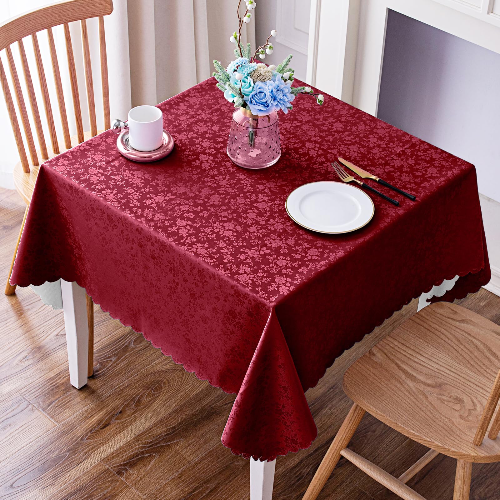 Smiry Square Waterproof Heavy Duty Vinyl Tablecloths, 70 x 70 Inch