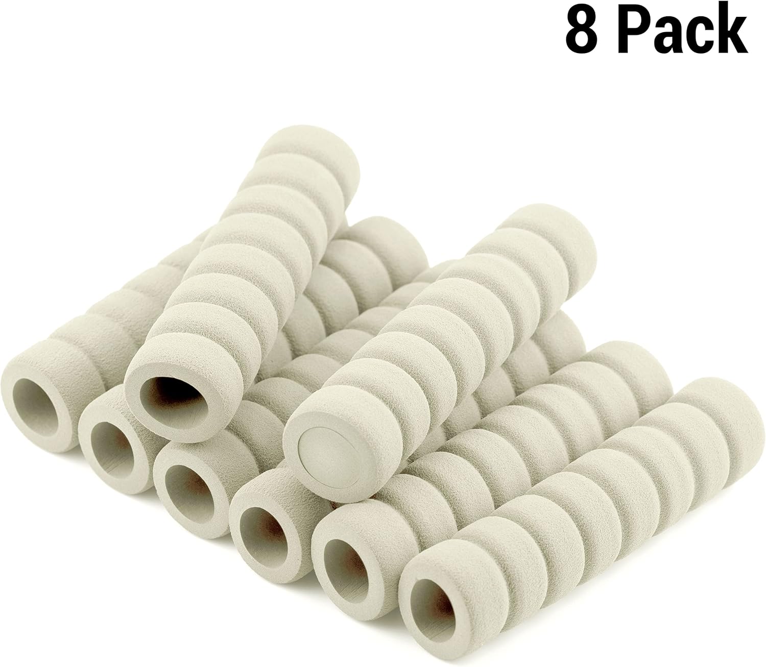 IFAMIO 8 Pack Door Handle Covers Anti-Collision Door Knob Protector Covers Soft Foam Door Pull Cover Sleeve Safety Spiral Cover for Heat in Summer Antifreeze Hands in Winter (Cream)