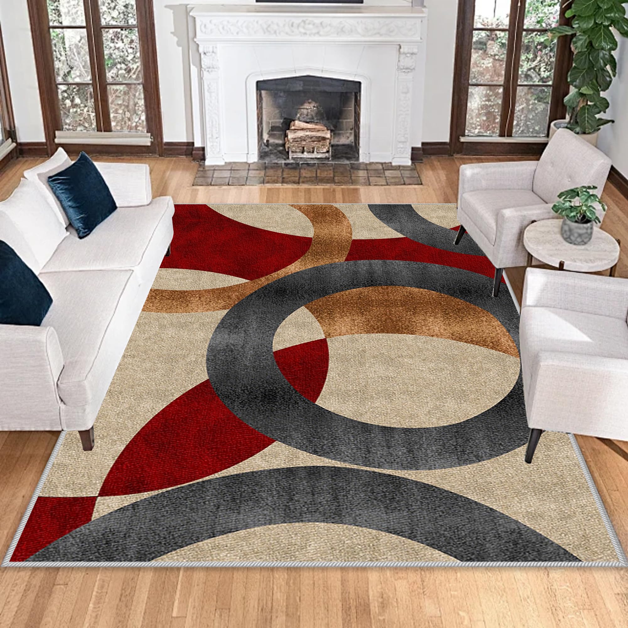 Tapis de Chambre Grand Tapis Salon Antidérapant Lavable Descente de Lit Chambre 80 x 130 cm à Poil Court Tapis de Sol de Cuisine Tapis Salle a Manger pour Interieur Tapis de décoration pour Bureau