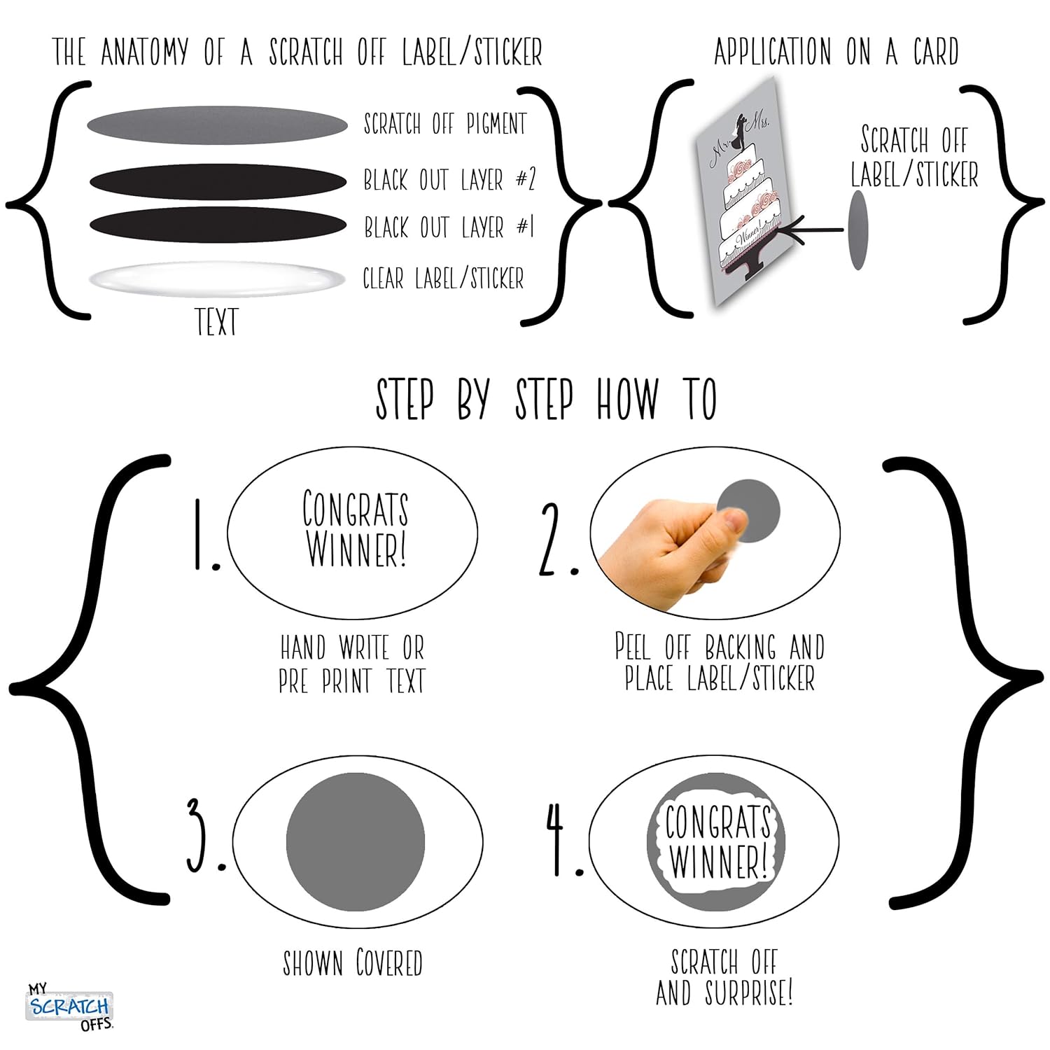 Buy My Scratch Offs, Llc Silver Rectangle 2 x 1 Off Label ...