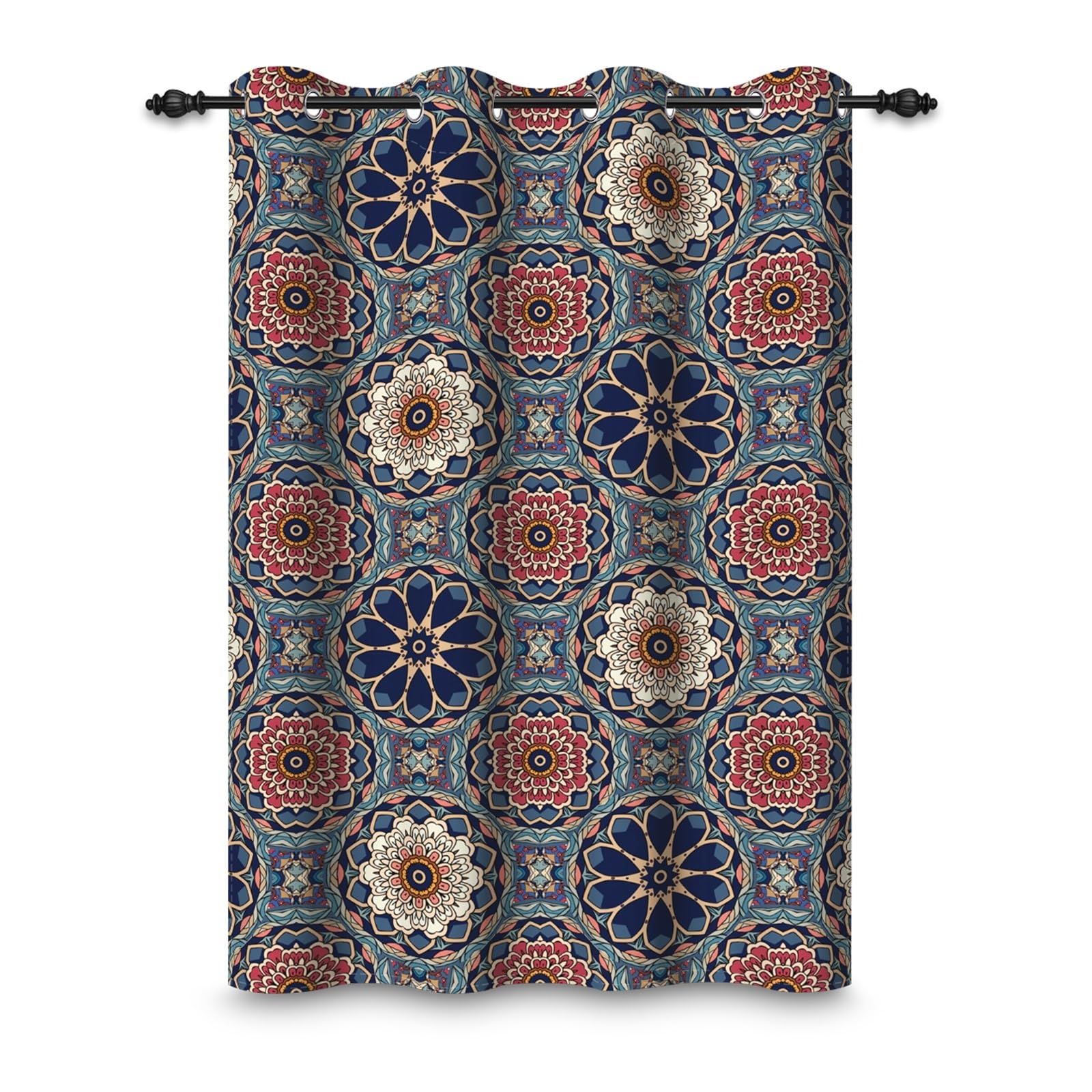 Rideau pour chambre et salon ambiance marocaine traditionnelle colorée 107x160