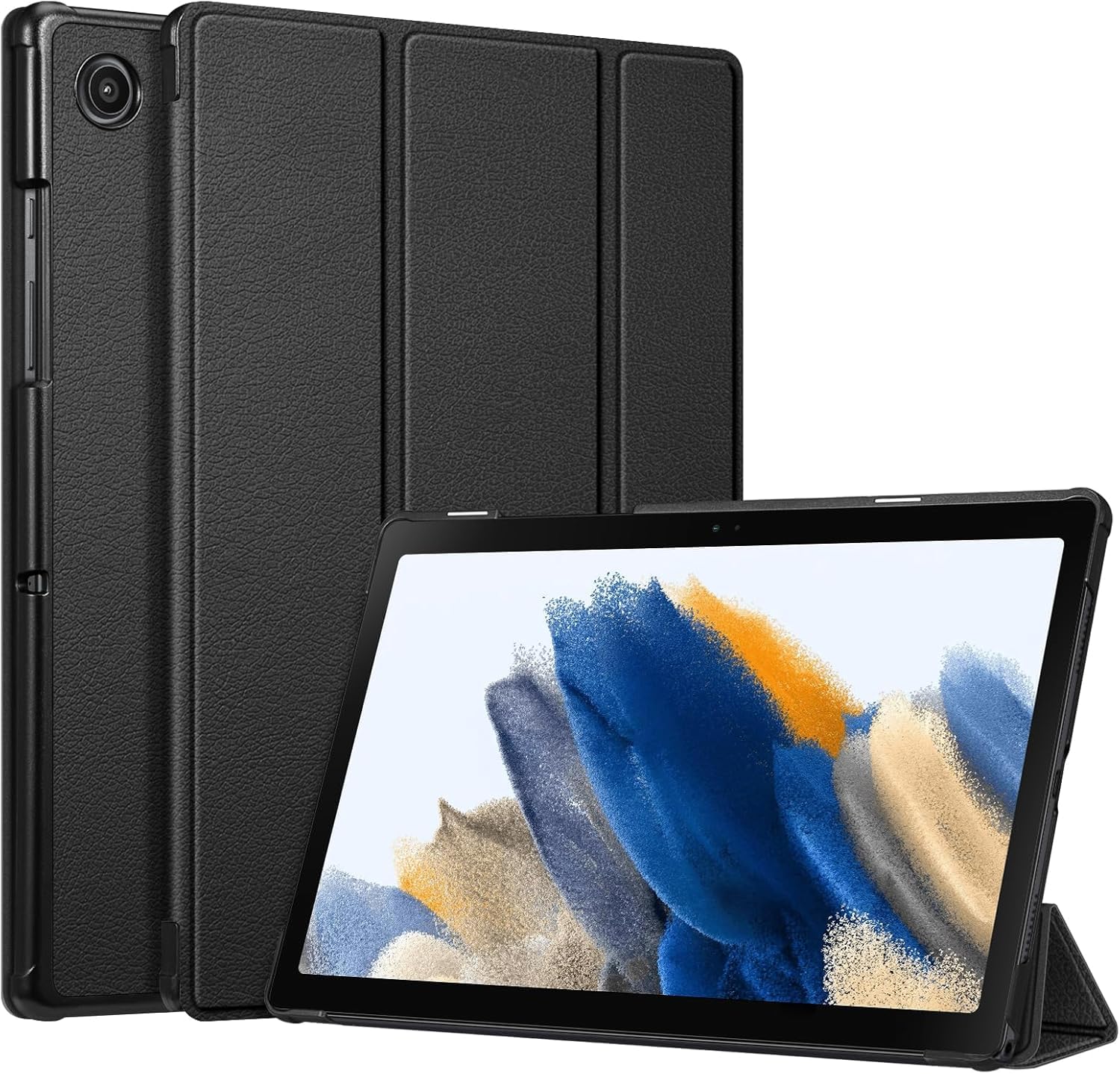 TXWLLIU Hülle für Samsung Galaxy Tab A8 10,5 Zoll 2022/2021 (SM-X200/X205/X207), Dreifach Gefaltete Klappbare Schutzhülle, Dünne Leichte Tablet Schutzhülle mit Auto Wake/Sleep, Schwarz