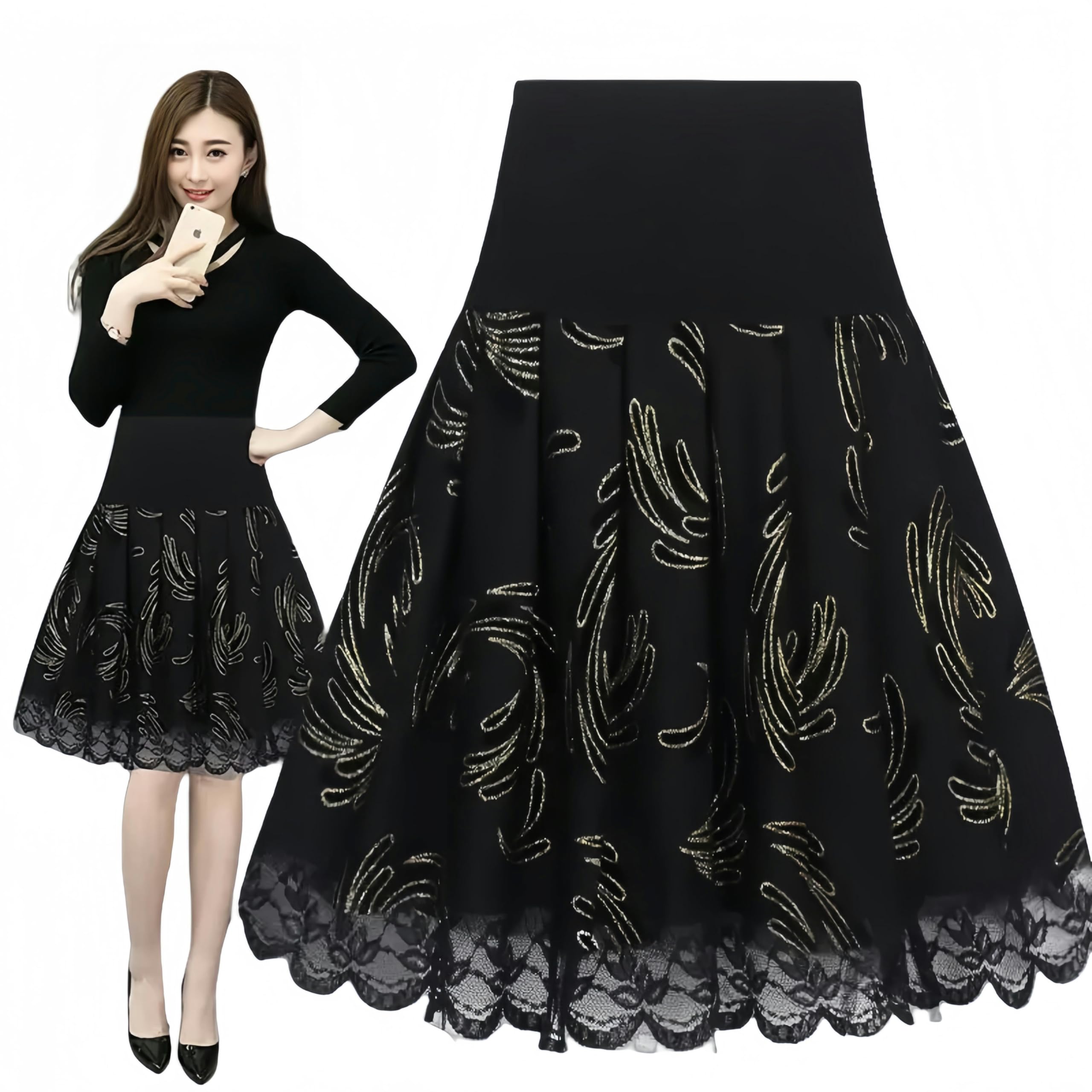 Gonna Corta Voile Plissettato A- Linea Gonna Corta Vita Elastica Gonne Donna