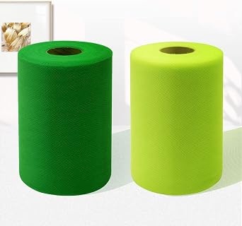 Green Tulle Fabric Rolls 6 Inch by 100 Yards 300 feet Fabric Spool Tulle Ribbon for DIY Green Tutu Bow Baby Shower Birthday Party Wedding Decorations Christmas Craft Supplies
