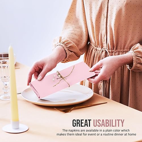 Vista 26 de Utopia Home Servilletas de tela negra (paquete de 12, 20 x 20 pulgadas), servilletas de cena ideales para fiestas, bodas y almuerzos/cenas Negro