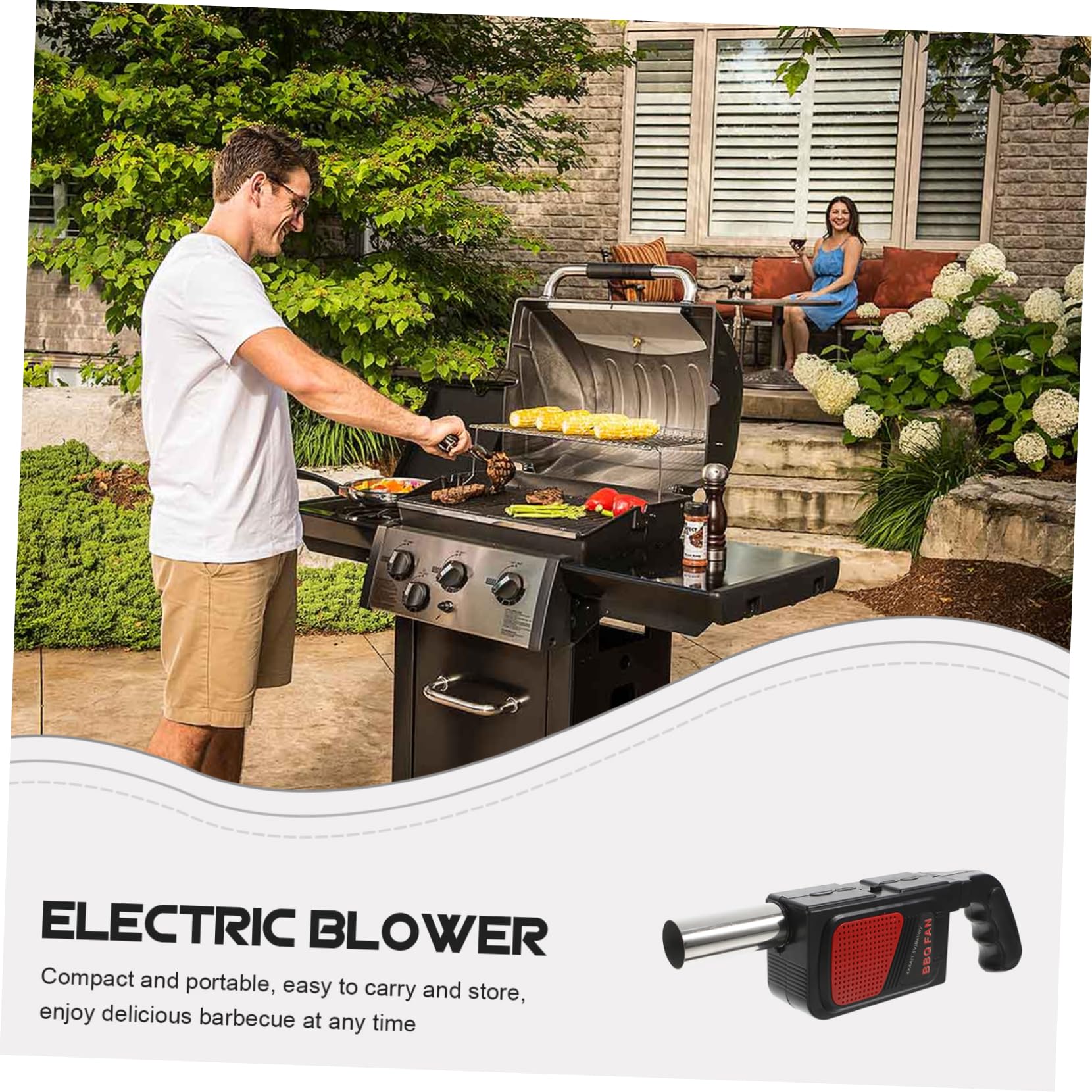 ibasenice Ventilatore Barbecue Elettrico Portatile 2 Pezzi 4 Aa