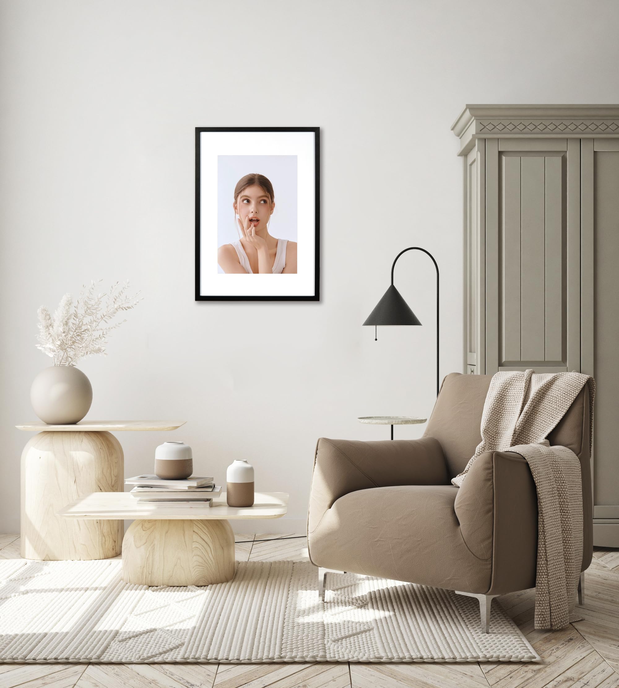 Scholar Tree A3 Frame, 1 Pack A3 Black Frame, Black Picture Frames 29.7 x 42 cm, Wooden Photo Frames with A4 Mount - Image 2