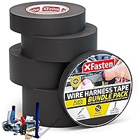 Vista 11 de XFasten Cinta de arnés de cables, 1.3 pulgadas x 50 pies, arnés de cableado de alta temperatura, cinta eléctrica de tela de fieltro autoadhesiva