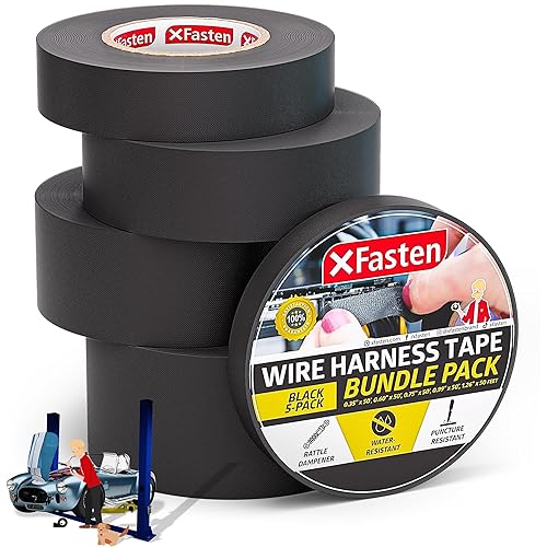 Miniatura 11 de XFasten Cinta de arnés de cables, 3/4 pulgadas x 90 pies, arnés de cableado de alta temperatura, cinta eléctrica de tela de fieltro autoadhesiva