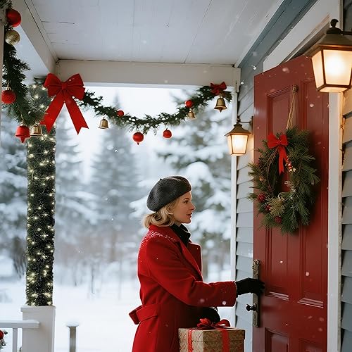 Miniatura 5 de Decoración de guirnalda de Navidad de 50 pies guirnalda artificial no iluminada, vegetación suave, decoración de vacaciones al aire libre o