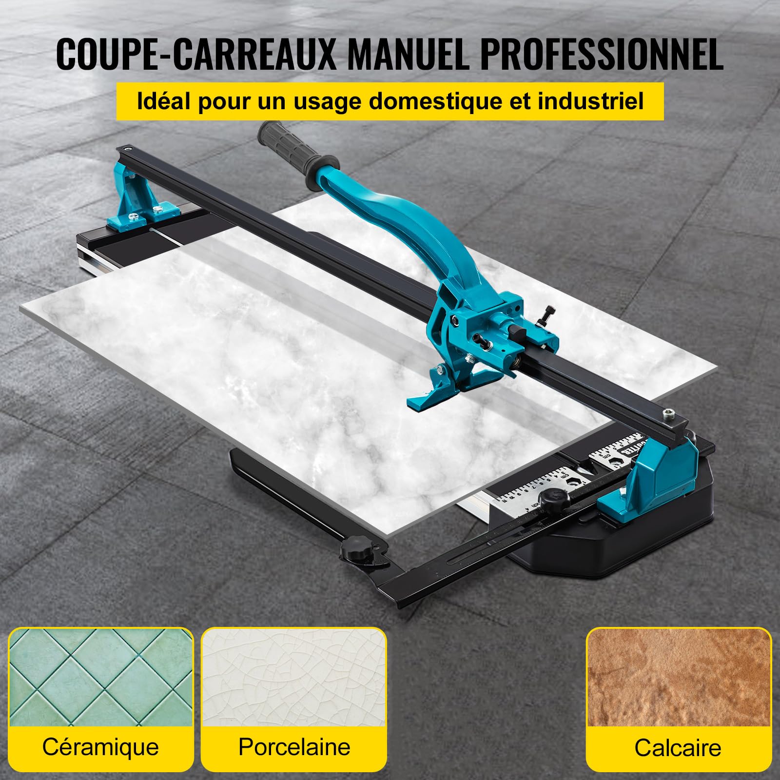 Mophorn Coupe Carrelage 1200mm, Coupe-carreaux Manuels avec Rail et Support, Positionnement Infrarouge Laser, Outils de Coupe Professionnels pour Couper les Carreaux, la Porcelaine