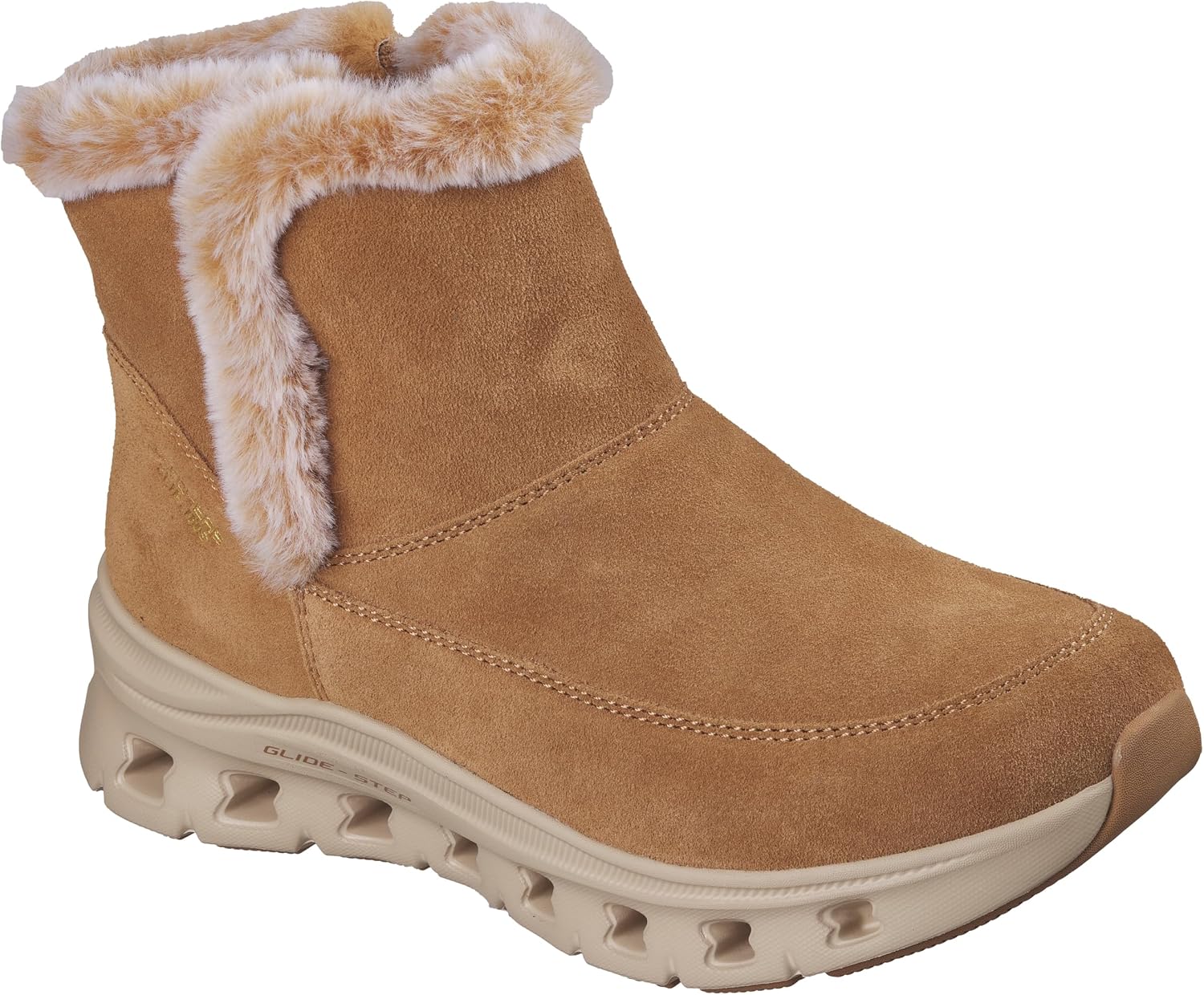 Skechers Women's Glide-step Pro - Cozy Wish Hands Free Slip-ins | Hands Free Slip-Ins, Air-Cooled Memory Foam, Heel Pillow, Faux Fur Lining, Water-Repellent Suede, Glide-Step Midsole
