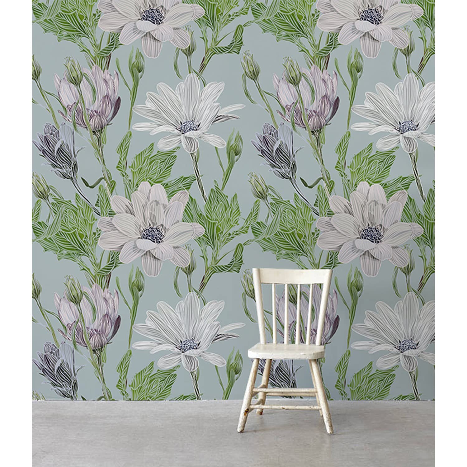 Stickers Muraux Marguerites Papier Peint Auto-Adhésif 208x146 cm pour Meuble Chambre Salon