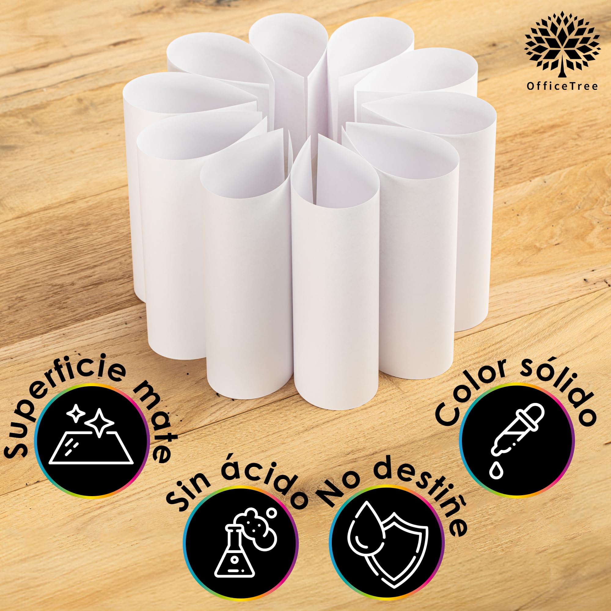 OfficeTree 50x Cartulina Blanca A4 300g - Cartulinas Blancas A4 para Manualidades, Recortar e Imprimir - Papel A4 300gr - Cartulina Gruesa