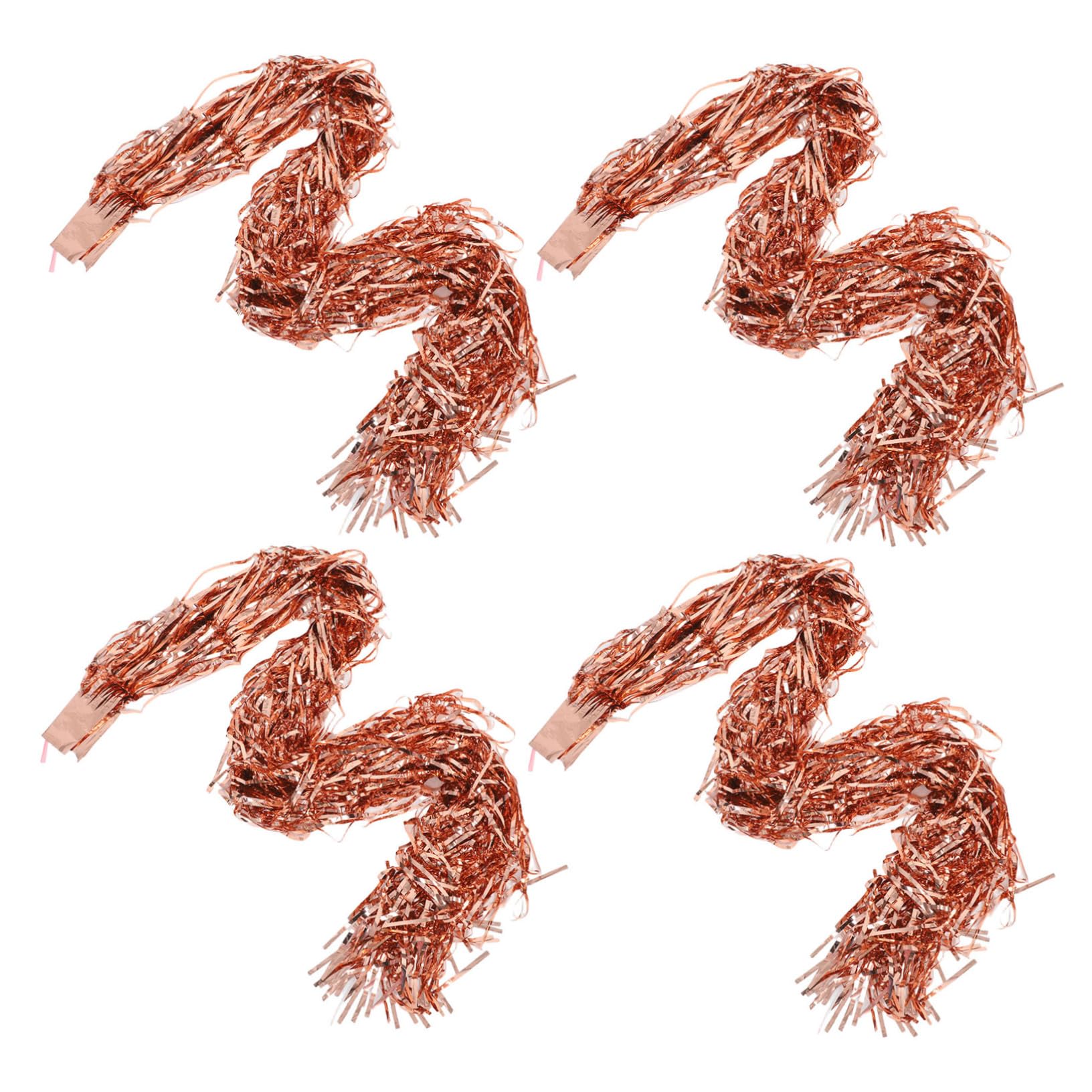 ABOOFAN Glowing Tinsel Foil Backdrop Bridal Shower Fringe Curtains Thanksgiving Decorations 4pcs Set