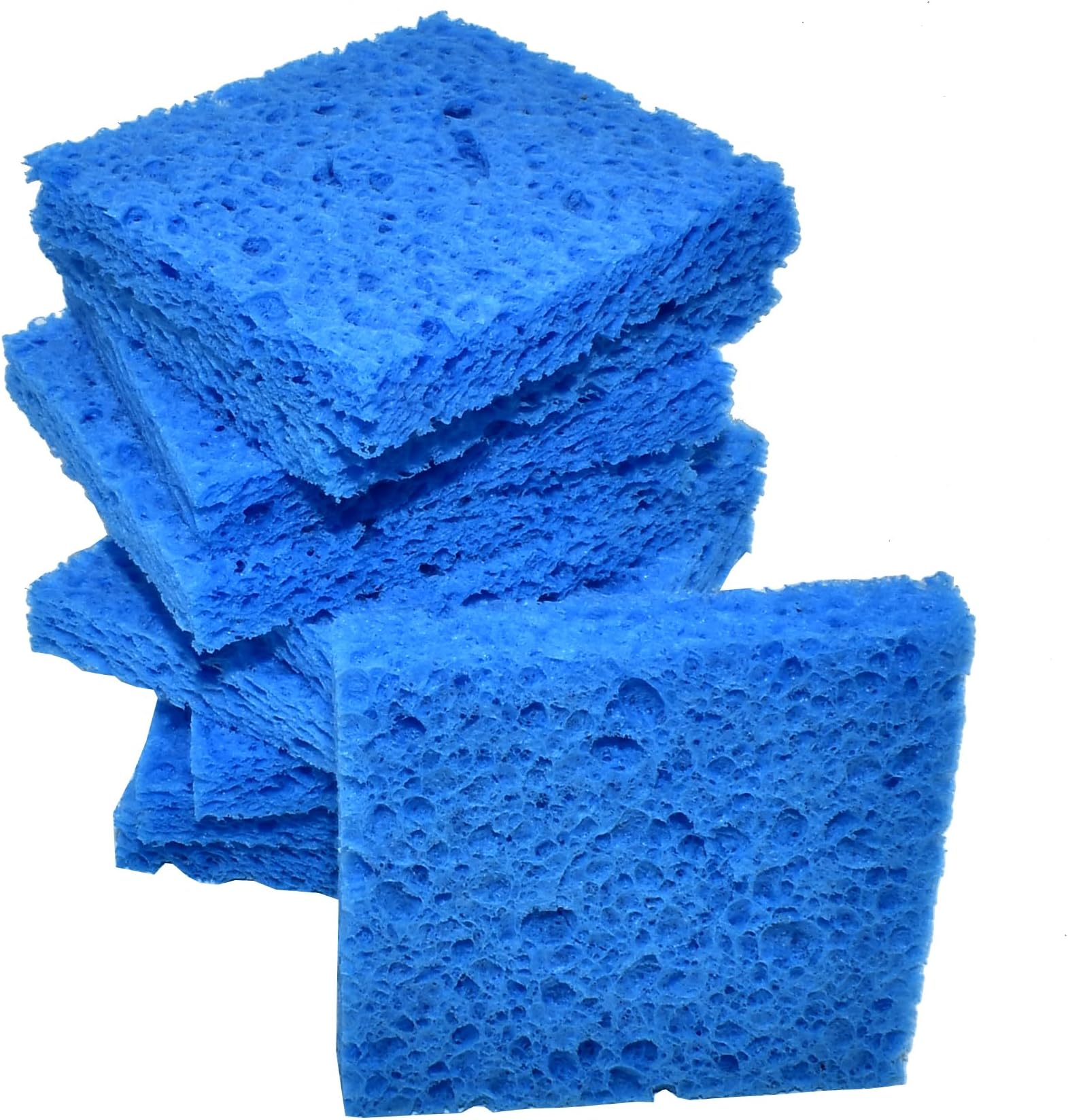 10 Pcs Soldering Iron Special High Temperature Sponge,With Holes 60mm x 60mm x 10mm,Blue