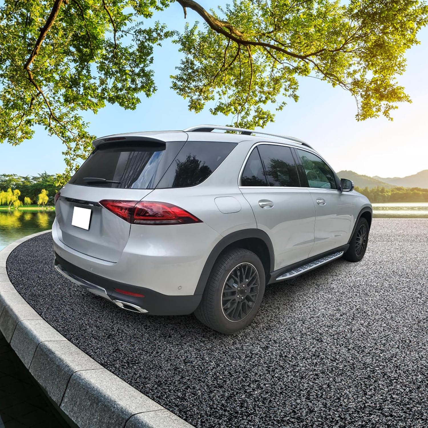FREEMOTOR802 Running Boards, Compatible with 2020-2025 Mercedes-Benz W167 GLE-Class SUV (Not Fit Coupe), OEM Factory Style Black Chrome 2PCS Pair Side Steps Nerf Bars Replacements