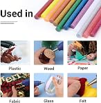 Sticks de colle chaude Glitter couleur, 8" Longue x 0.27" Glue Sticks Dia chaud Mini Taille, Craft Adhésif bâtons de cire en vrac pour les cartes, scellage, décoration de vacances, art, DIY, paquet de 36