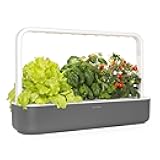 Click & Grow Indoor Herb Garden Kit with Grow Light | Easier Than Hydroponics Growing System | Smart Garden for Home Kitchen Windowsill | Vegetable & Herb Garden Starter Kit with 9 Plant pods, Gray