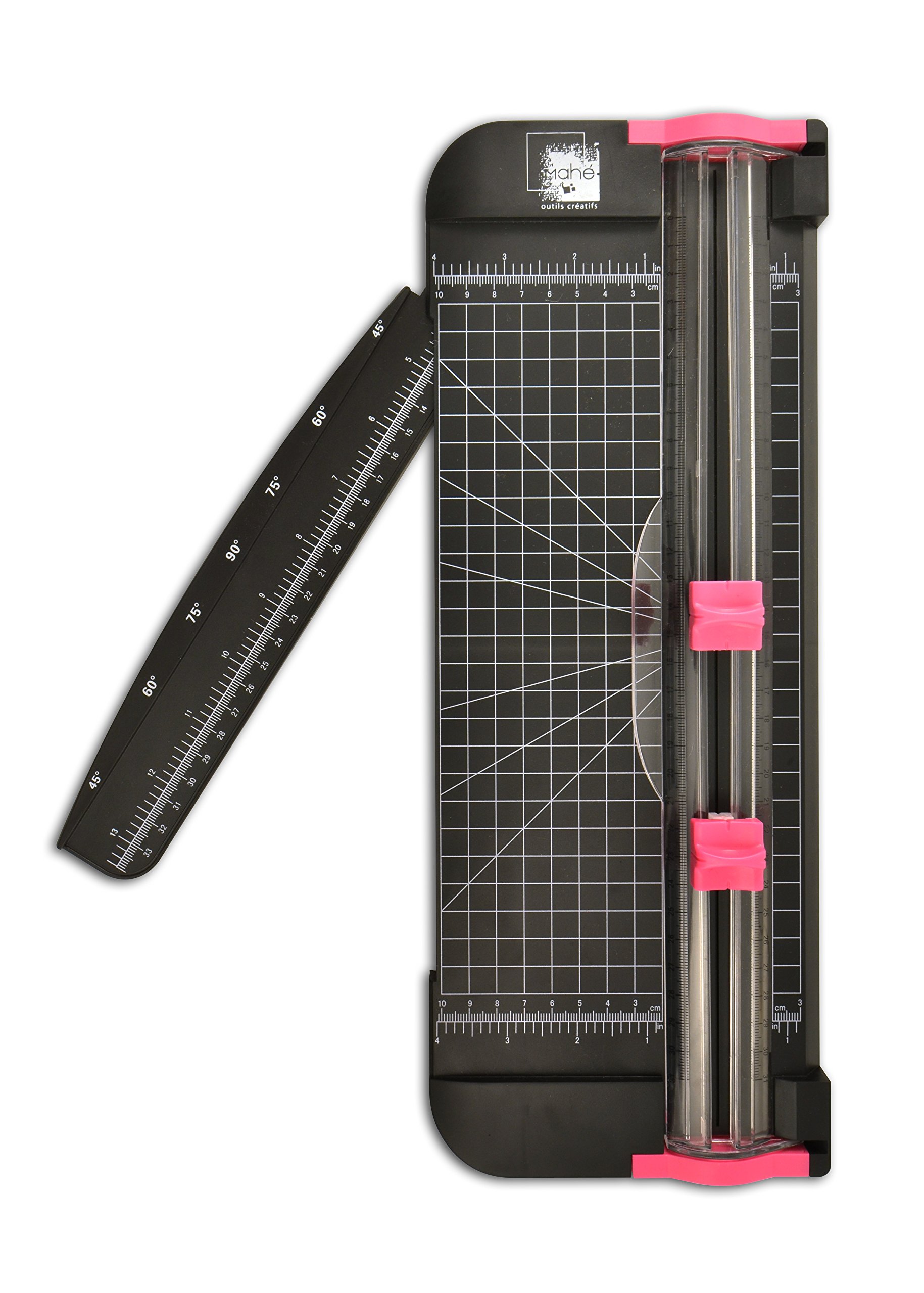 TogaMahé OU17 Black Portable Plastic Paper Cutter - 18 x 45 x 3.5 cm