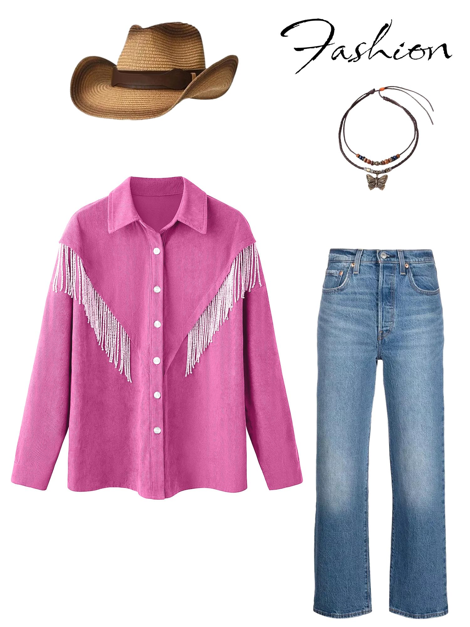 WIEIYM Damen Glitzer Jacke Rhinestones Fransen Knöpfen Jeansjacke Konzert Outfits Langarm Quasten Tshirt Pailletten College Party Jacken