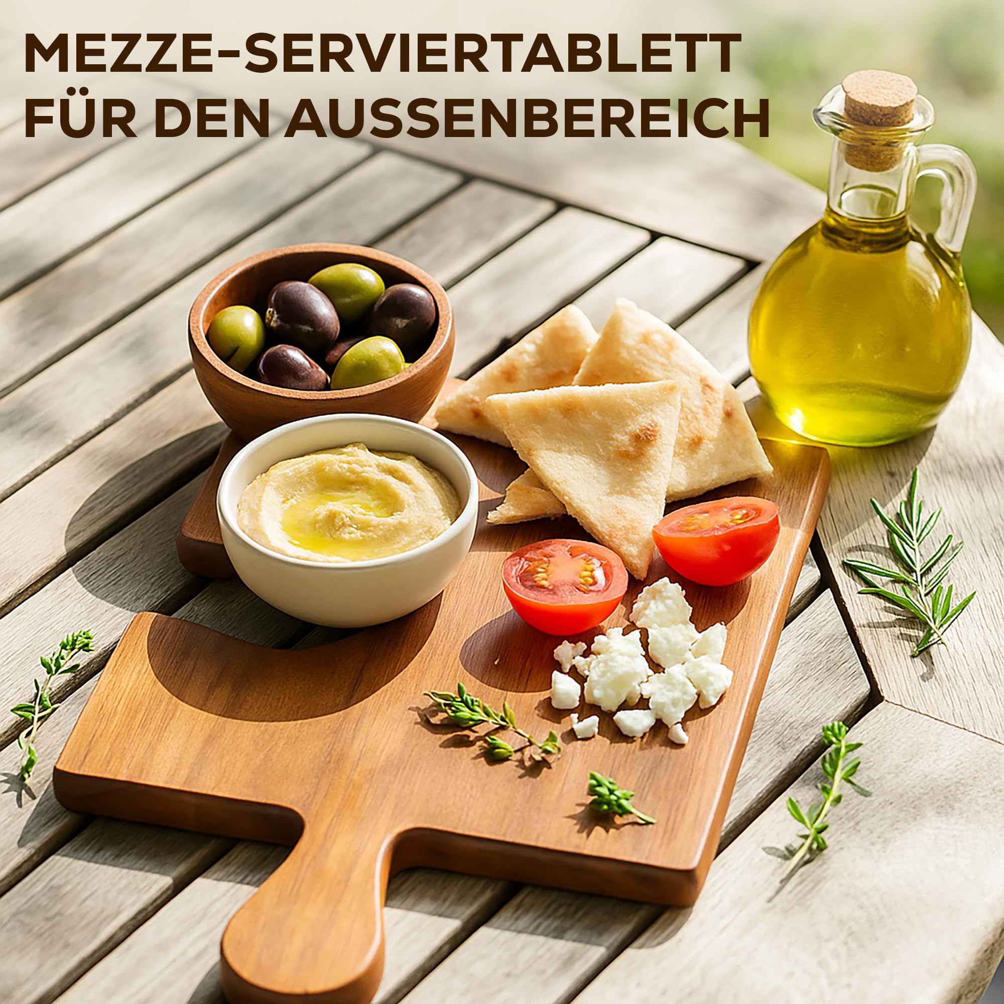Puzzle Servierbrett 4-teilig aus Akazienholz – Rustikales Frühstücksbrett, Käsebrett & Schneidebrett | Nachhaltiges Holzbrett Set | Geschenkidee für Küche & Abendbrot