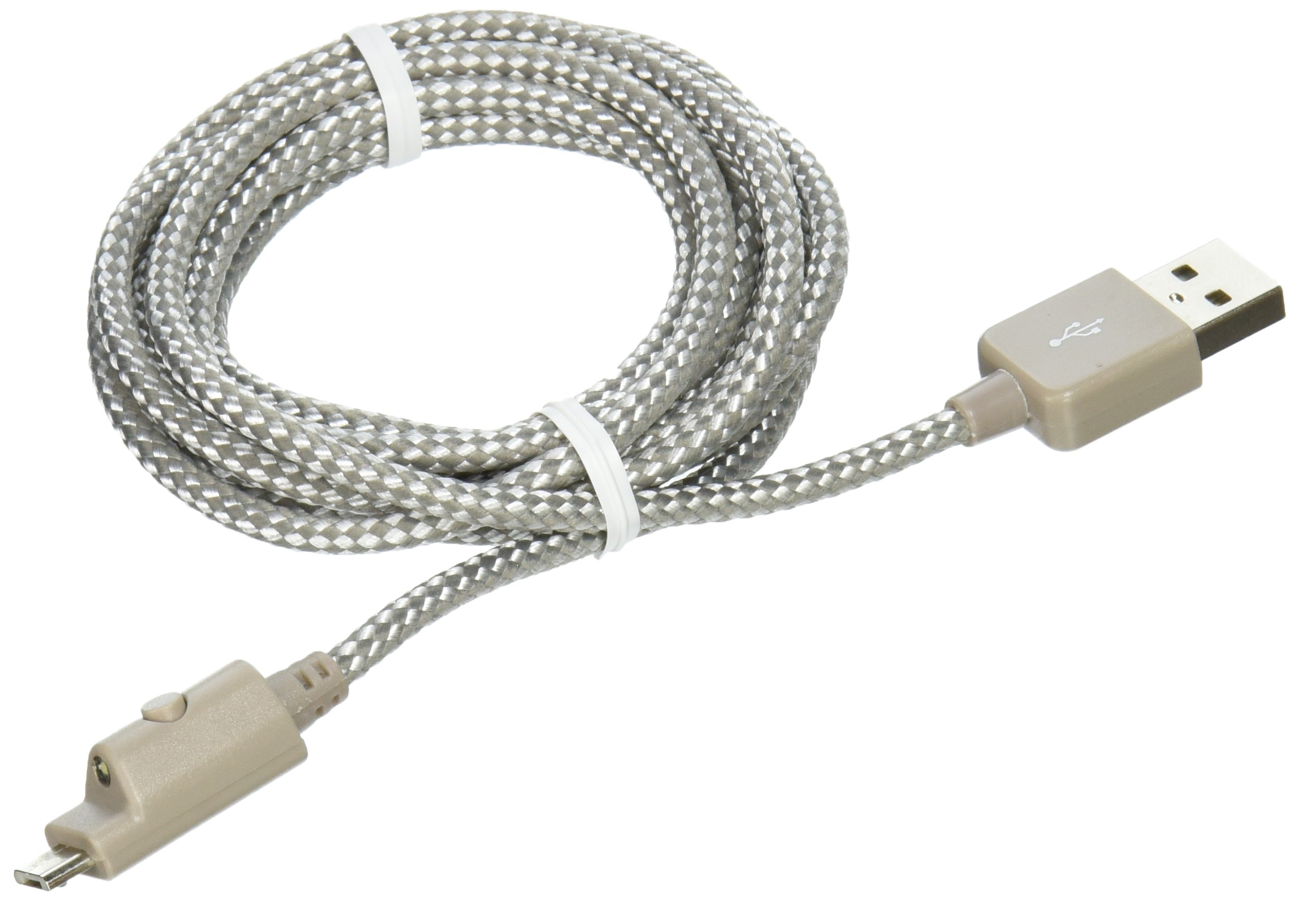 Xentris Wireless Charge/Sync Micro USB 6-Foot Durable Stylish Braided Cable - Beige 39-0689-05-XP