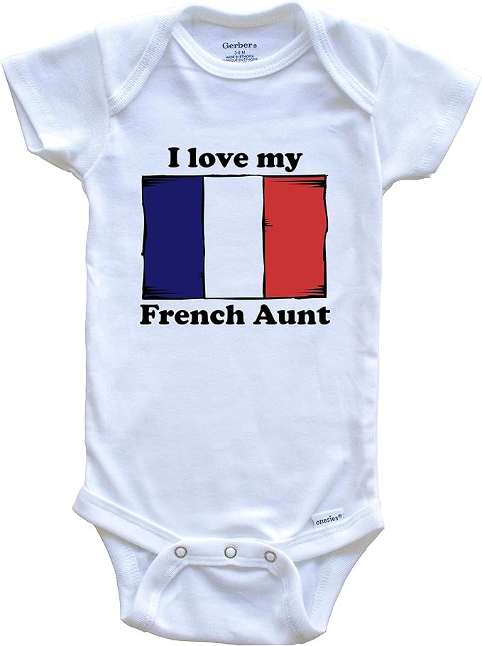 I Love My French Aunt France Flag Niece Nephew Baby Onesie Clothing, Shoes & Jewelry