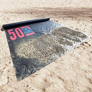 Sandbaggy 6 oz Heavy Duty Woven Geotextile Landscape Fabric (6 ft Wide) | 50 Year Fabric | 2X Thicker | Soil Stabilization & Separation | Roads, Driveways, Retaining Walls (1, 6 ft x 150 ft)