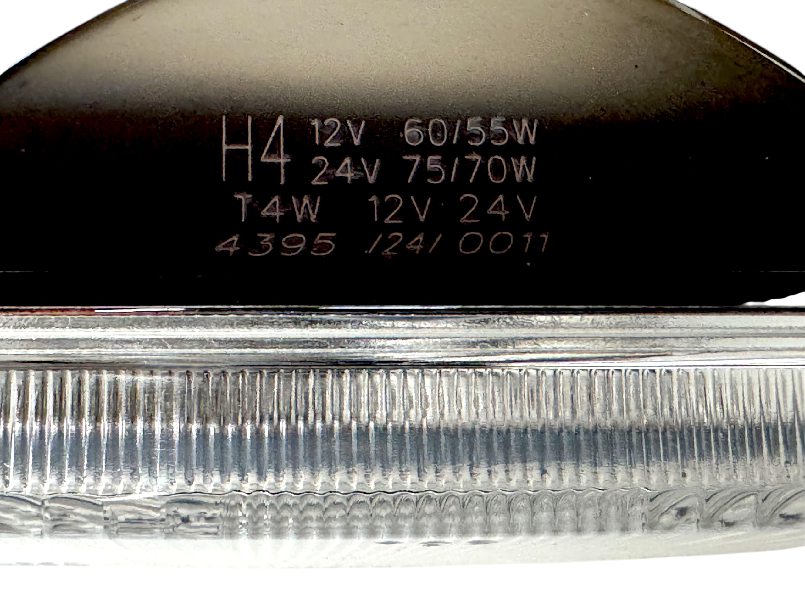 Juego de 2 Faros Delanteros para Tractor Agrícola Universal - H4 12V/24V - Luz de Cruce, Carretera y Posición - Carcasa de Metal y Vidrio - Homologado E20 IP54-168x106mm