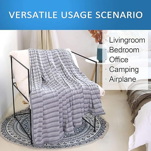Miniatura 7 de Ailemei Direct Manta refrescante para personas que duermen con calor, efecto frío de doble cara, manta de verano ligera y transpirable para sofá,